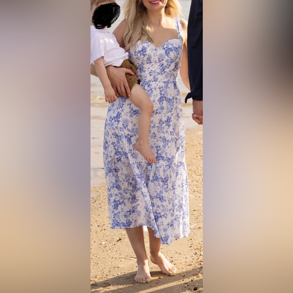 Blue floral maxi dress - Picture 2 of 5